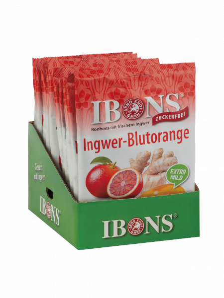IBONS Ingwer Blutorange zuckerfrei Display