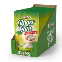 IBONS  Kaugummi Zitrone-Ingwer zuckerfrei Display